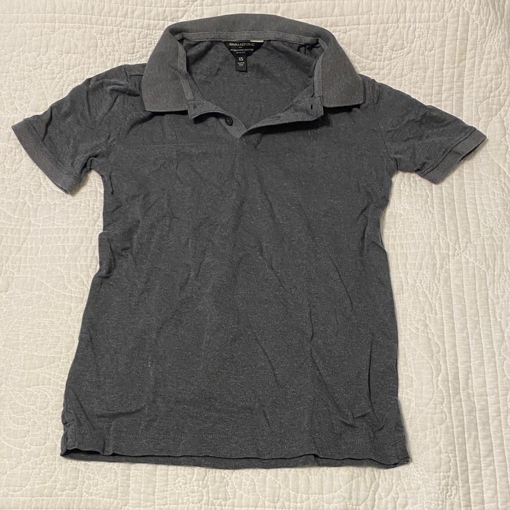 Banana Republic Heather Gray Polo Shirt